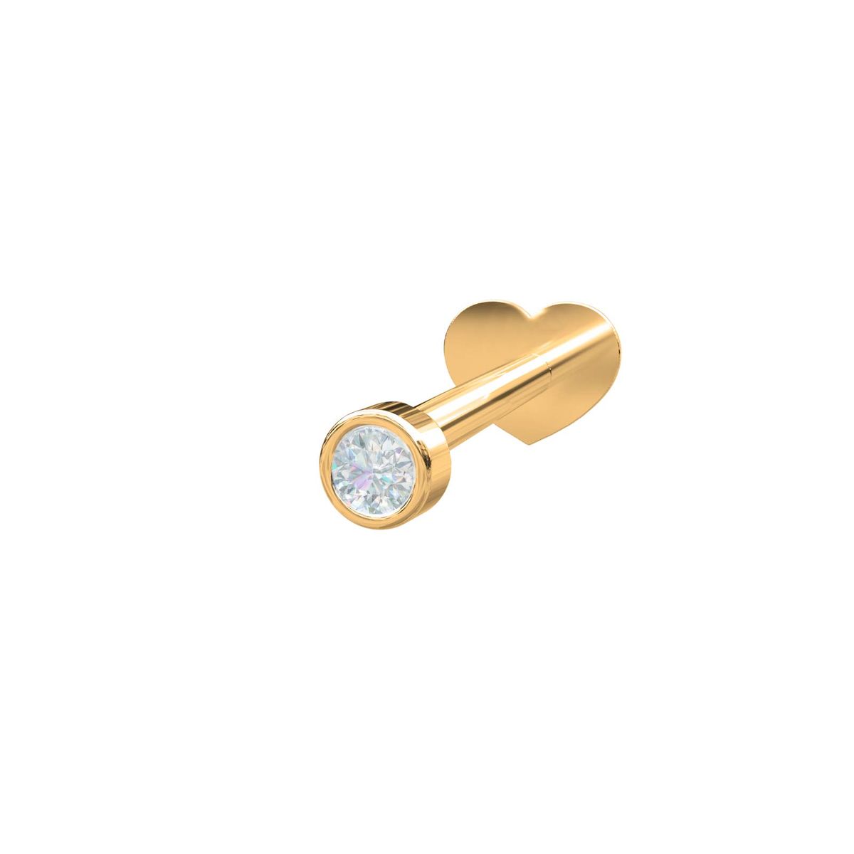 Nordahl Jewellery Labret-piercing i 14 kt guld med diamant - 1 stk.