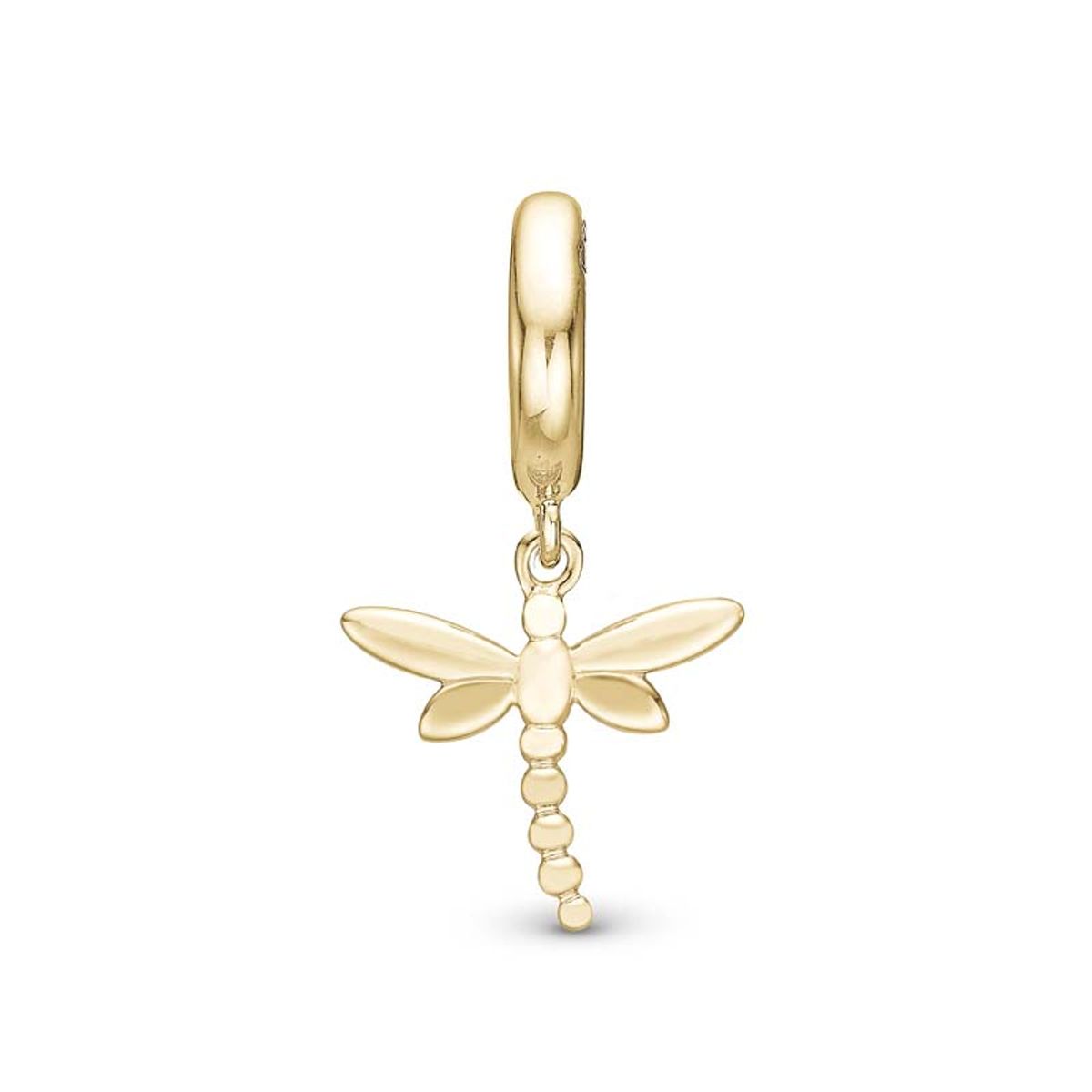 Christina Jewelry Dragonfly forgyldt charm til læderarmbånd på 6 mm