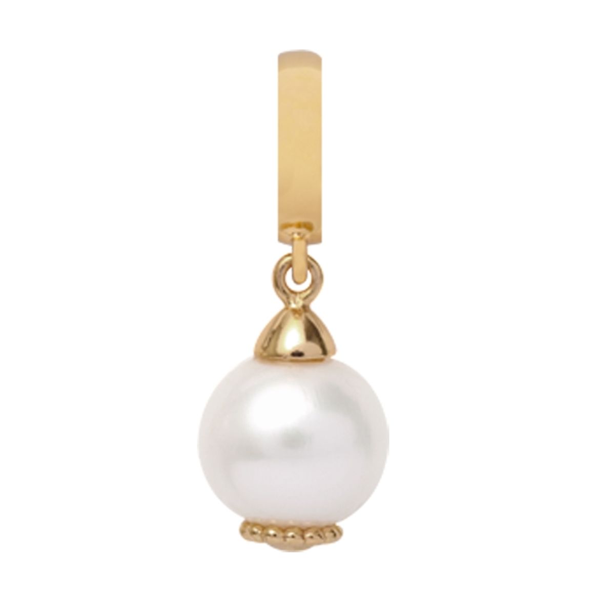 Christina Charm til læderarmbånd Pearl Dream i forgyldt med hvide perle