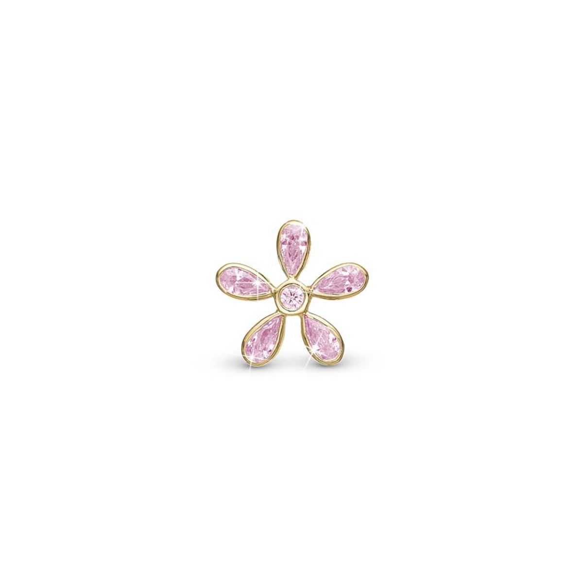 Christina Jewelry Magical pink Flower forgyldt charm til sølvarmbånd og læderarmbånd på 4 mm