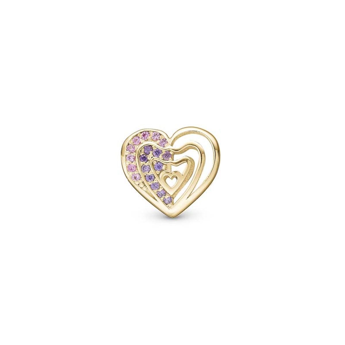 Christina Jewelry Rainbow Kiss forgyldt charm til sølvarmbånd og læderarmbånd på 4 mm