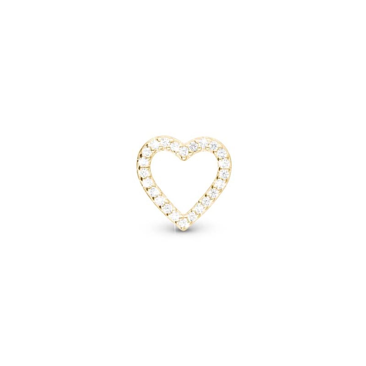 Christina Jewelry Shimmery Heart forgyldt charm til sølvarmbånd på 4 mm