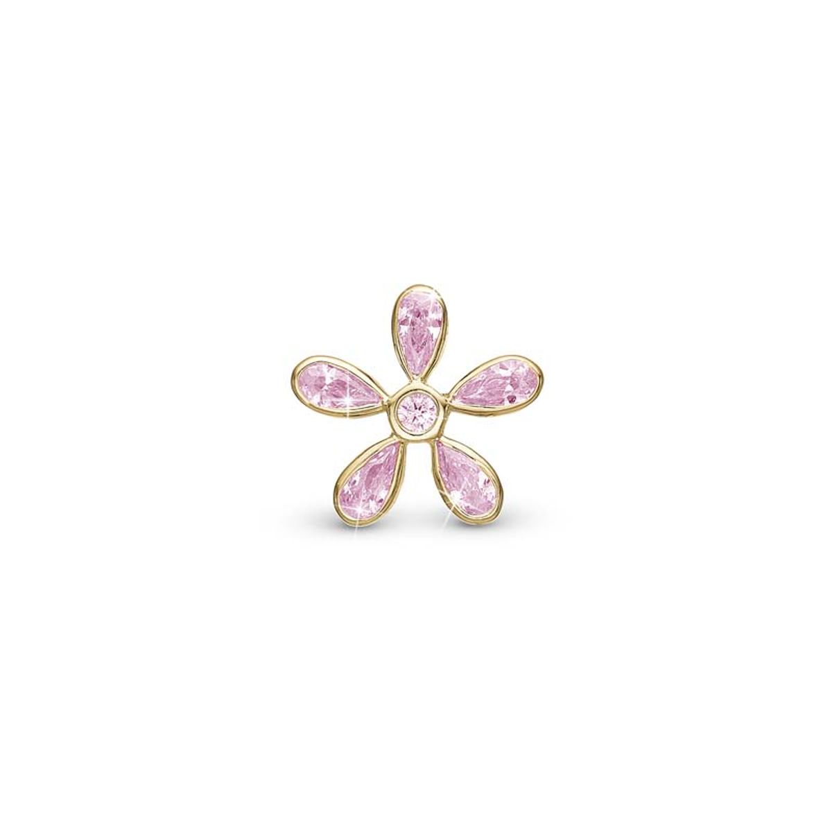 Christina Jewelry Magic Flower pink forgyldt charm til læderarmbånd på 6 mm