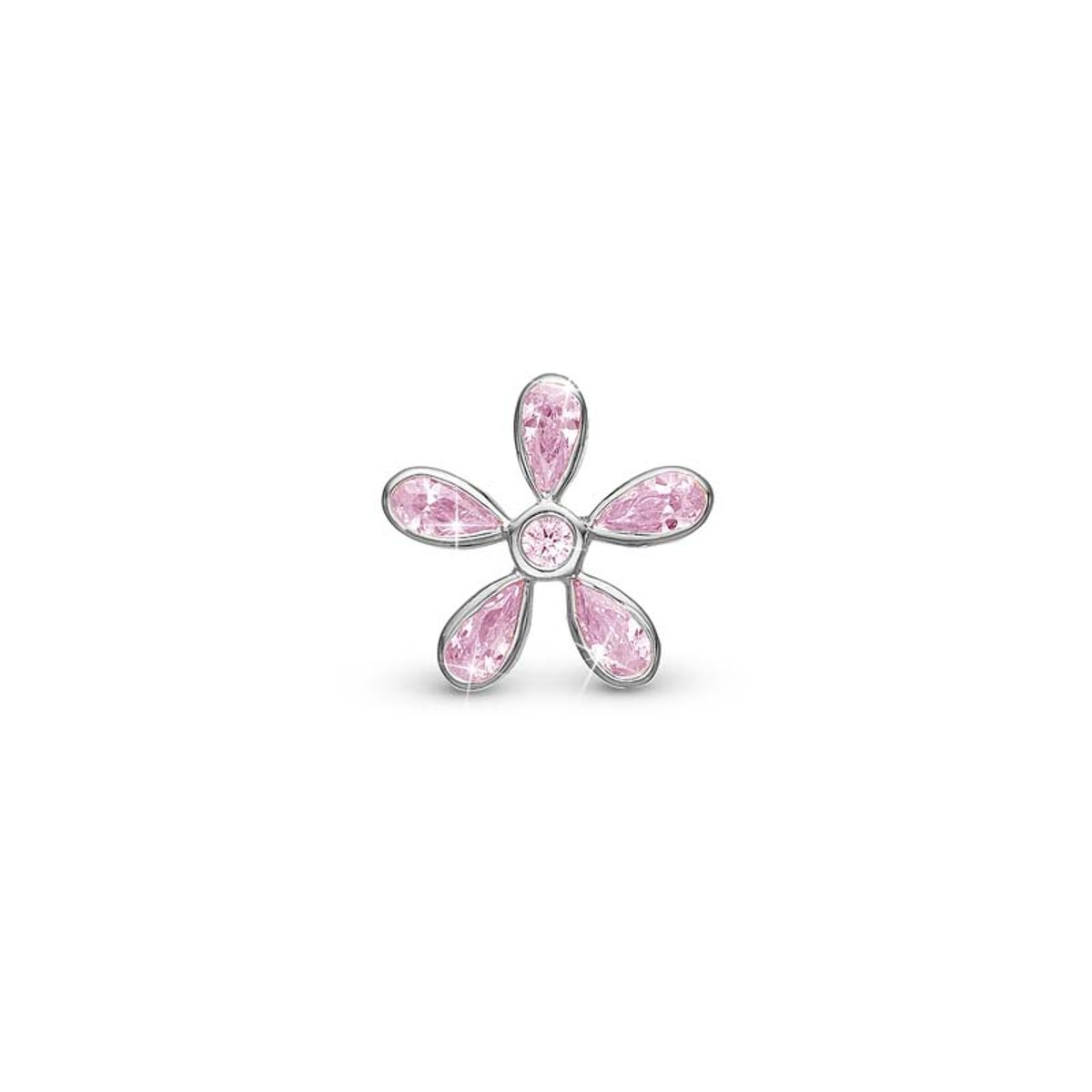 Christina Jewelry Magic Flower pink sølv charm til læderarmbånd på 6 mm