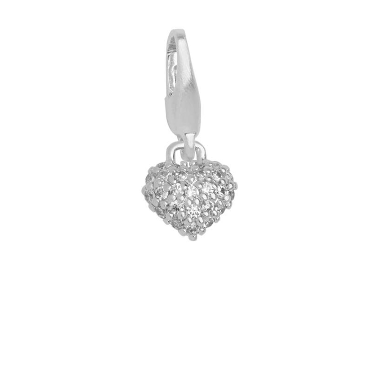 ByBiehl Mini Sparkle Heart Charm i sølv med zirkonia