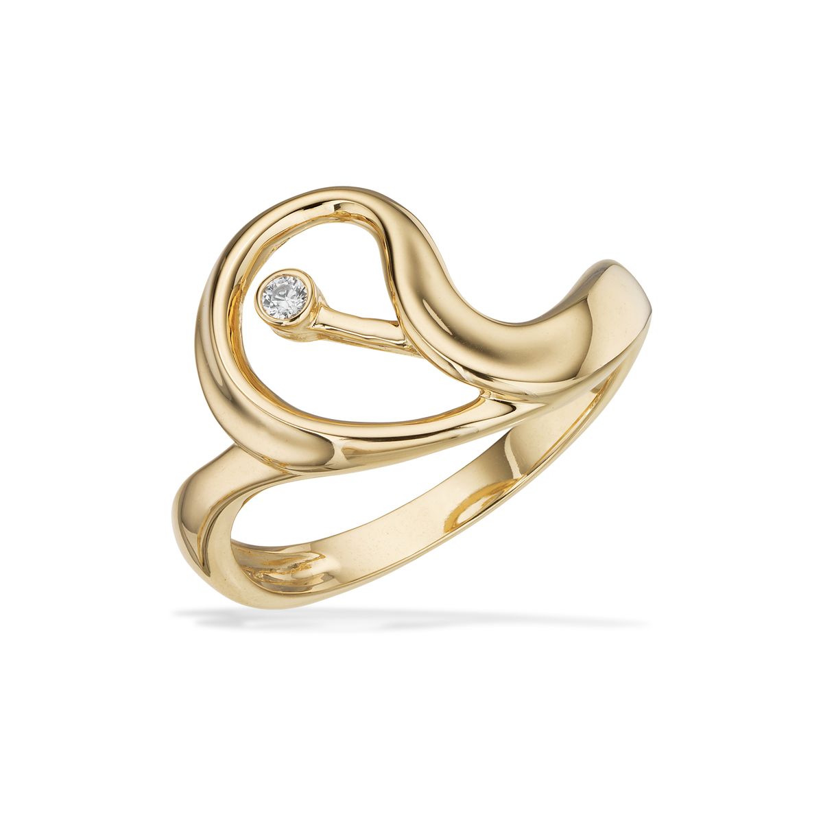 Scrouples ring i 8 kt guld med cubic zirkonia