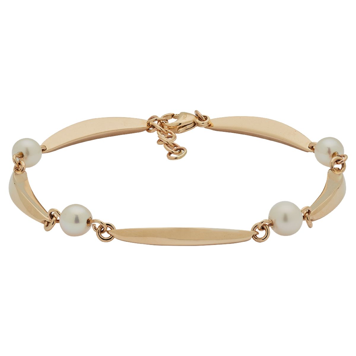 Siersbøl Banan & Perle armbånd 14 kt guld, 18+2 cm