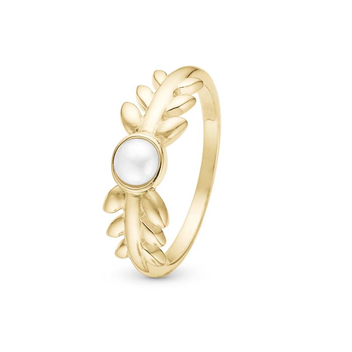 Christina Jewelry Pearl & Nature ring i forgyldt