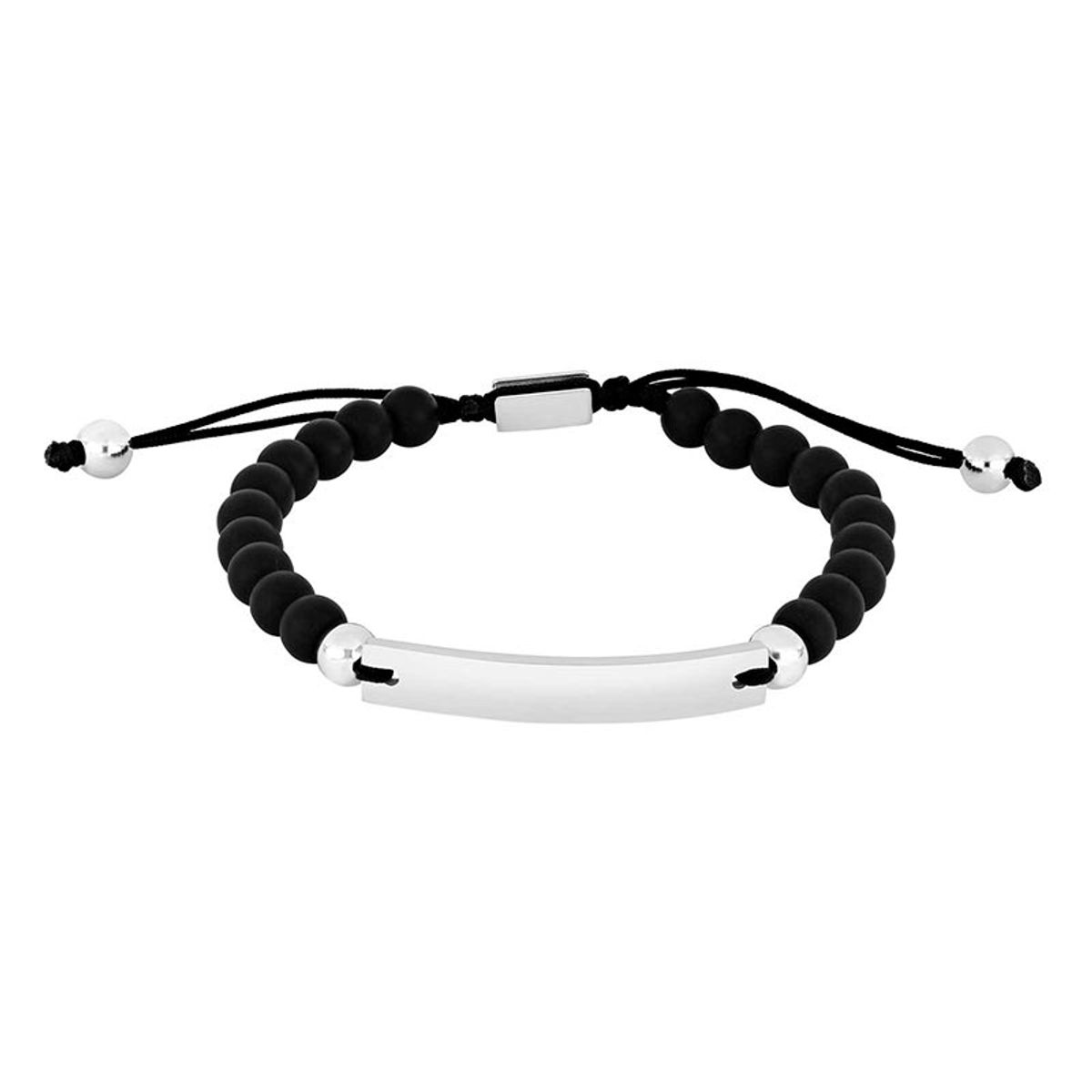 Son of Noa sort onyx armbånd med stål, 19-25 cm