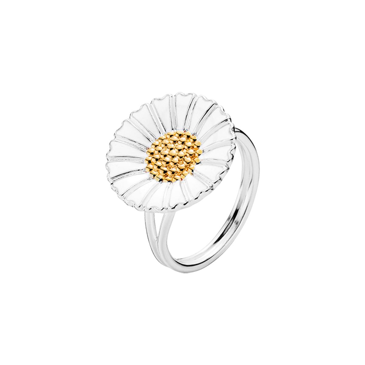 Lund Copenhagen Marguerit Ring i sølv/hvid 18mm