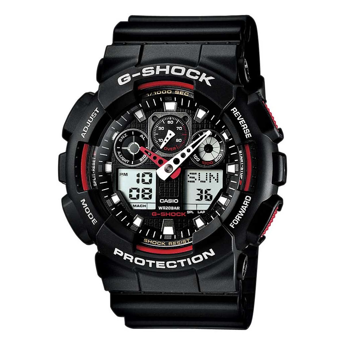 CASIO G-SHOCK - BASIC (5081) ur i sort/rød