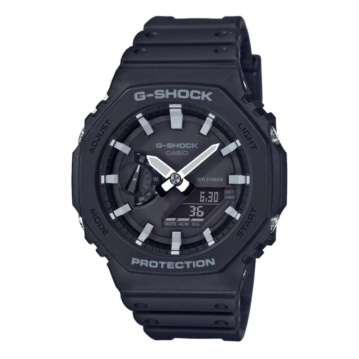 CASIO G-SHOCK (5611) ANALOG/DIGITAL SORT UR med lyse markeringer