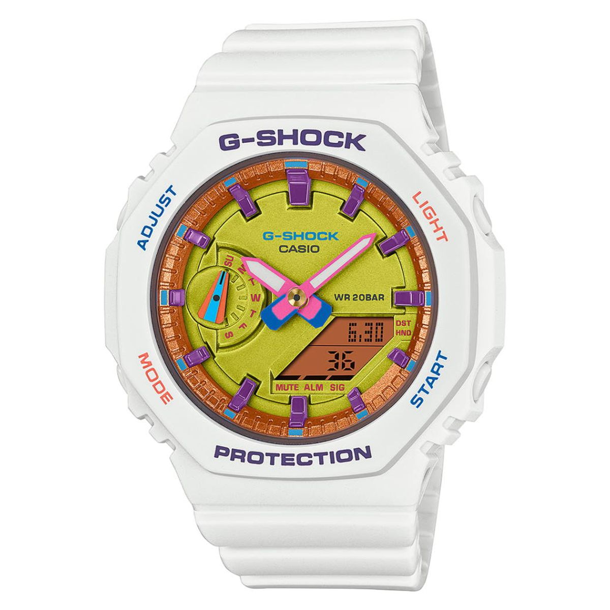 Casio G-Shock Women ur multifarvet med hvid fiberrem