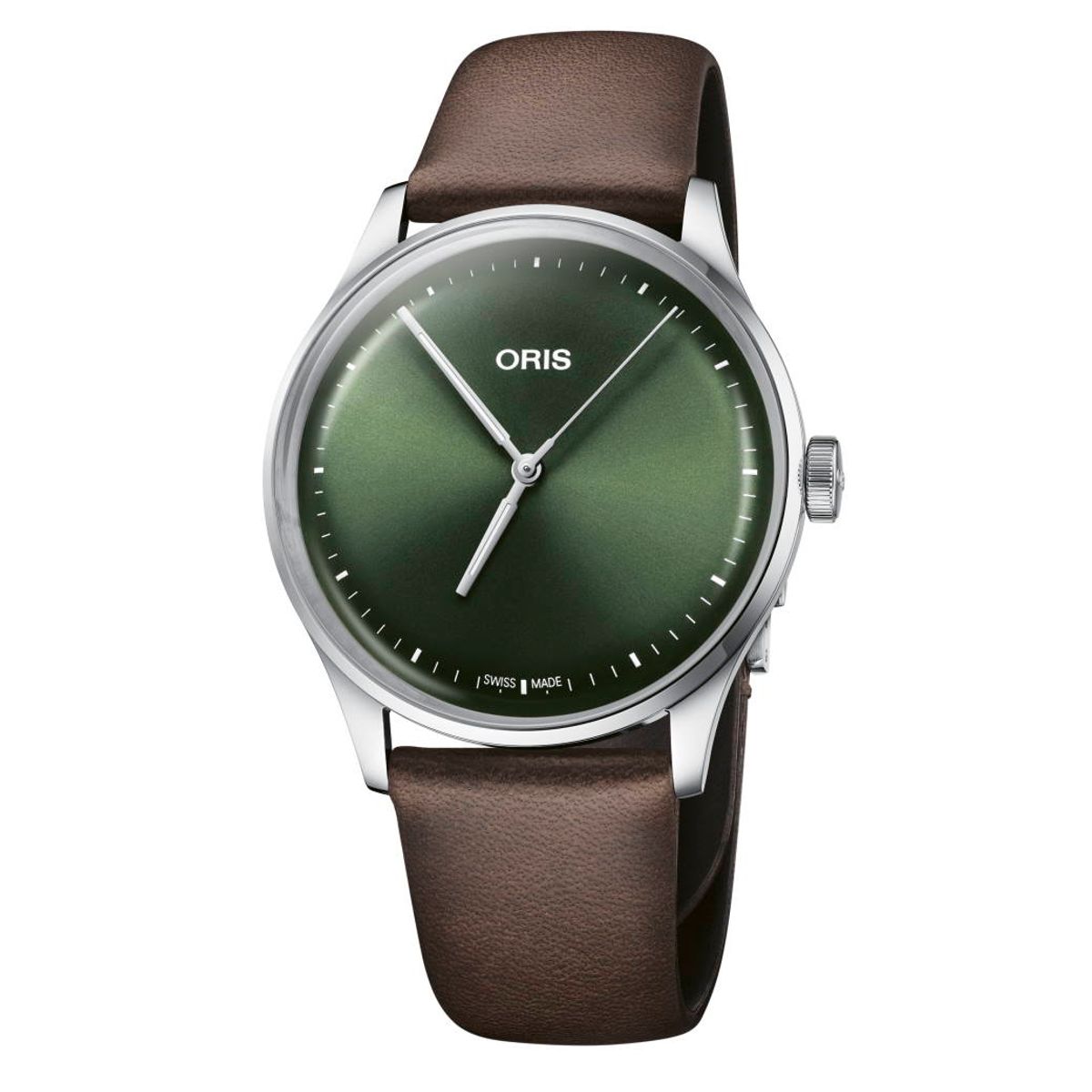 Oris Artelier S i stål med brun rem, Ø 38mm