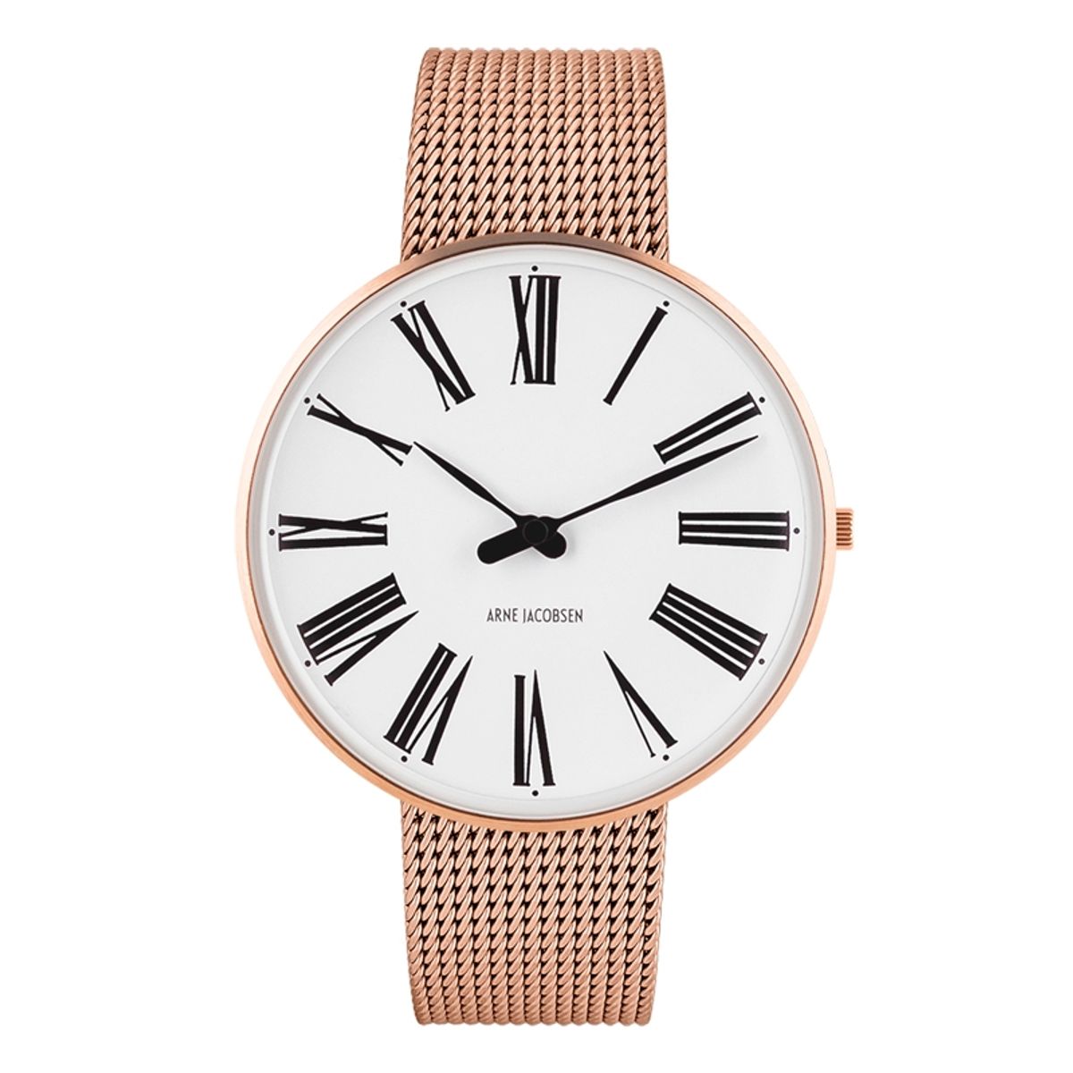 Arne Jacobsen Roman Watch armbåndsur, forgyldt ø40 mm med mesh lænke