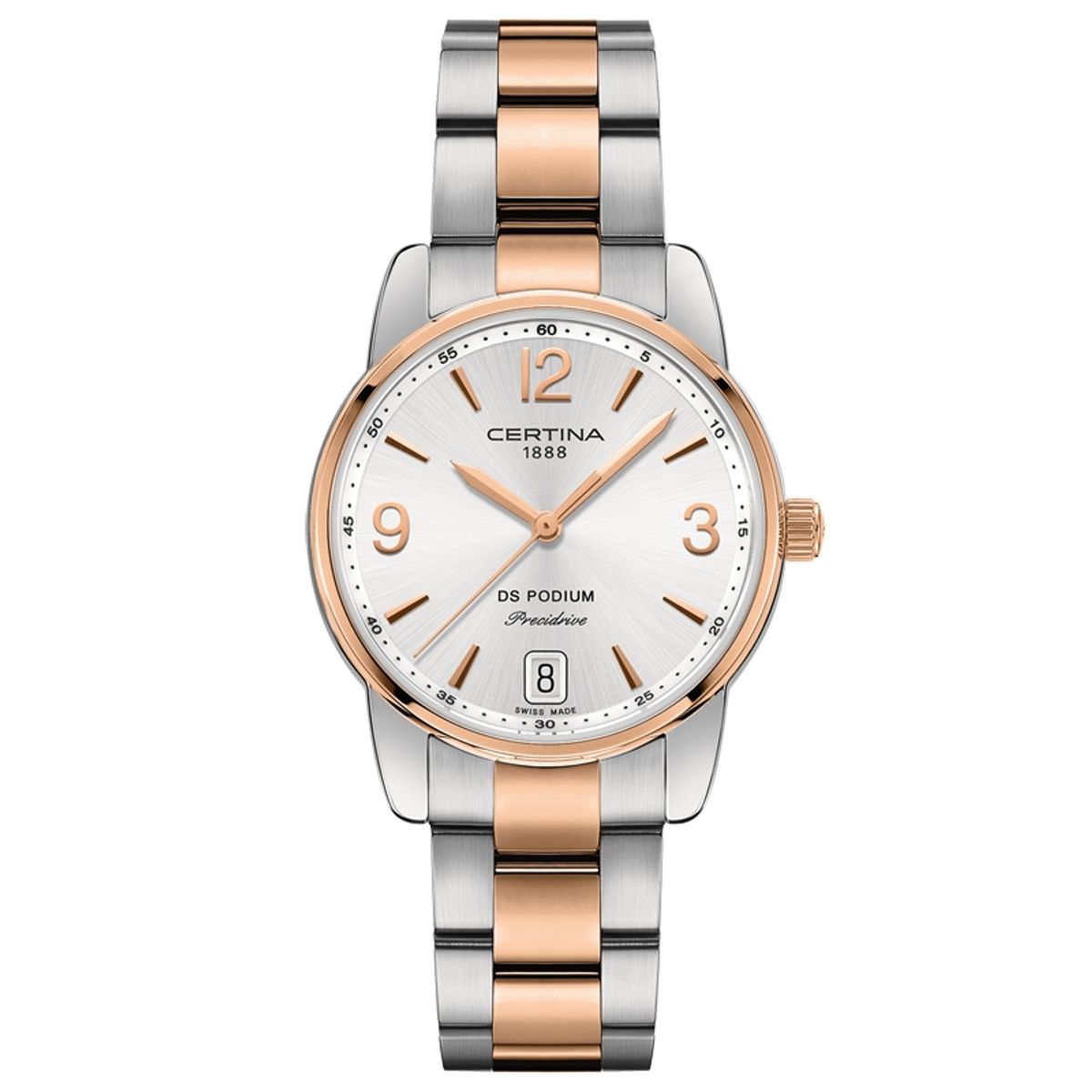 Certina DS Podium Lady 33 mm armbåndsur bicolor med grå skive