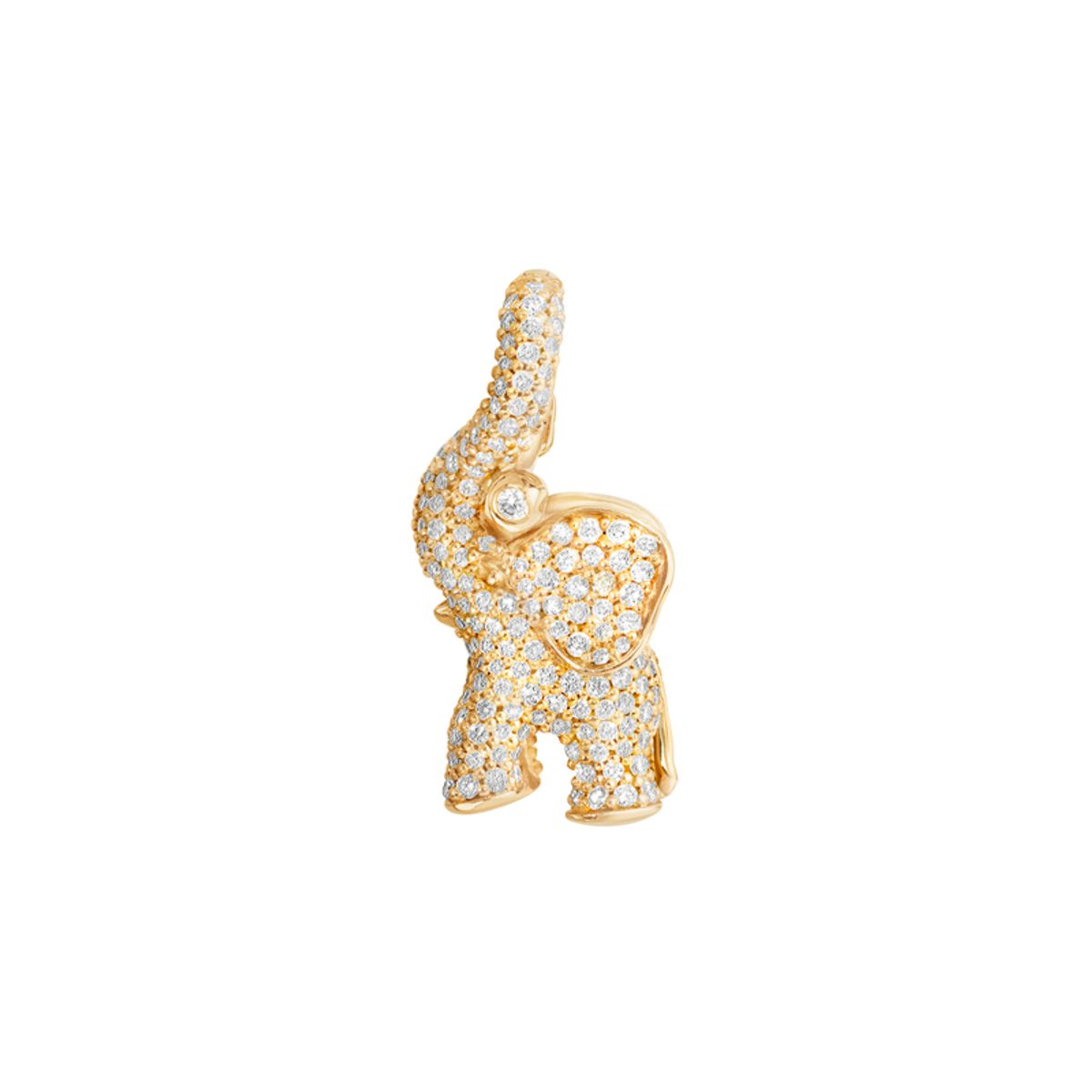 OLE LYNGGAARD COPENHAGEN Elephant pavé charm i 18 kt. guld med 260 brillant (opluk)