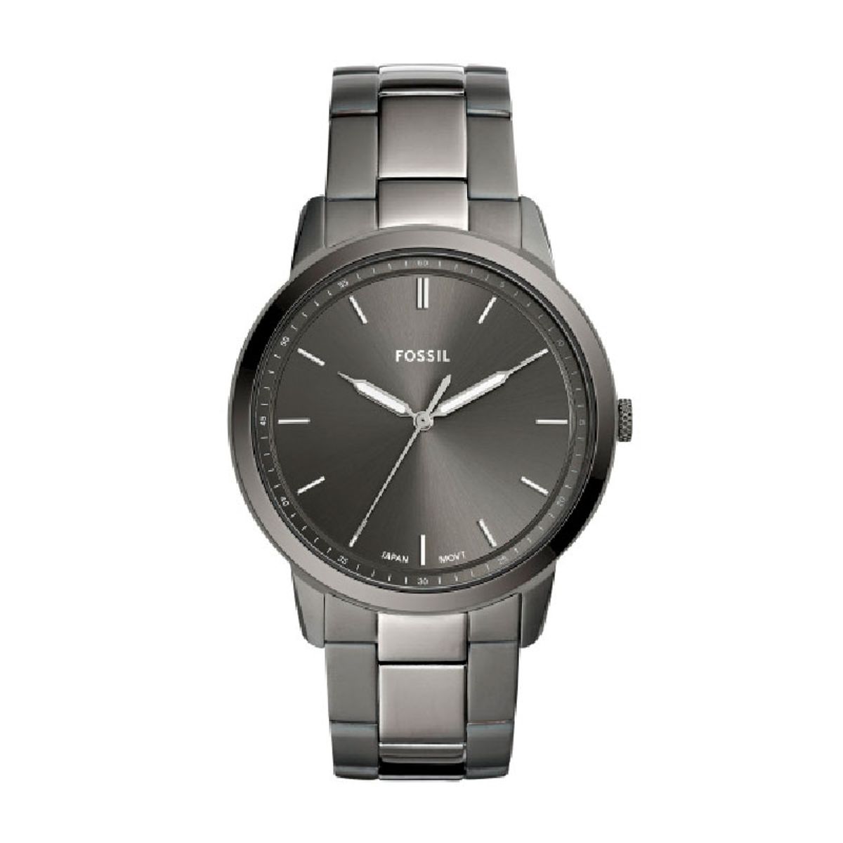 Fossil Minimalist herreur i gunmetal med lænke