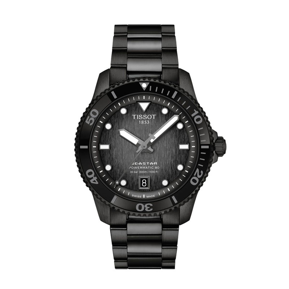 Tissot Seastar 1000 Powermatic 80, sort 40mm