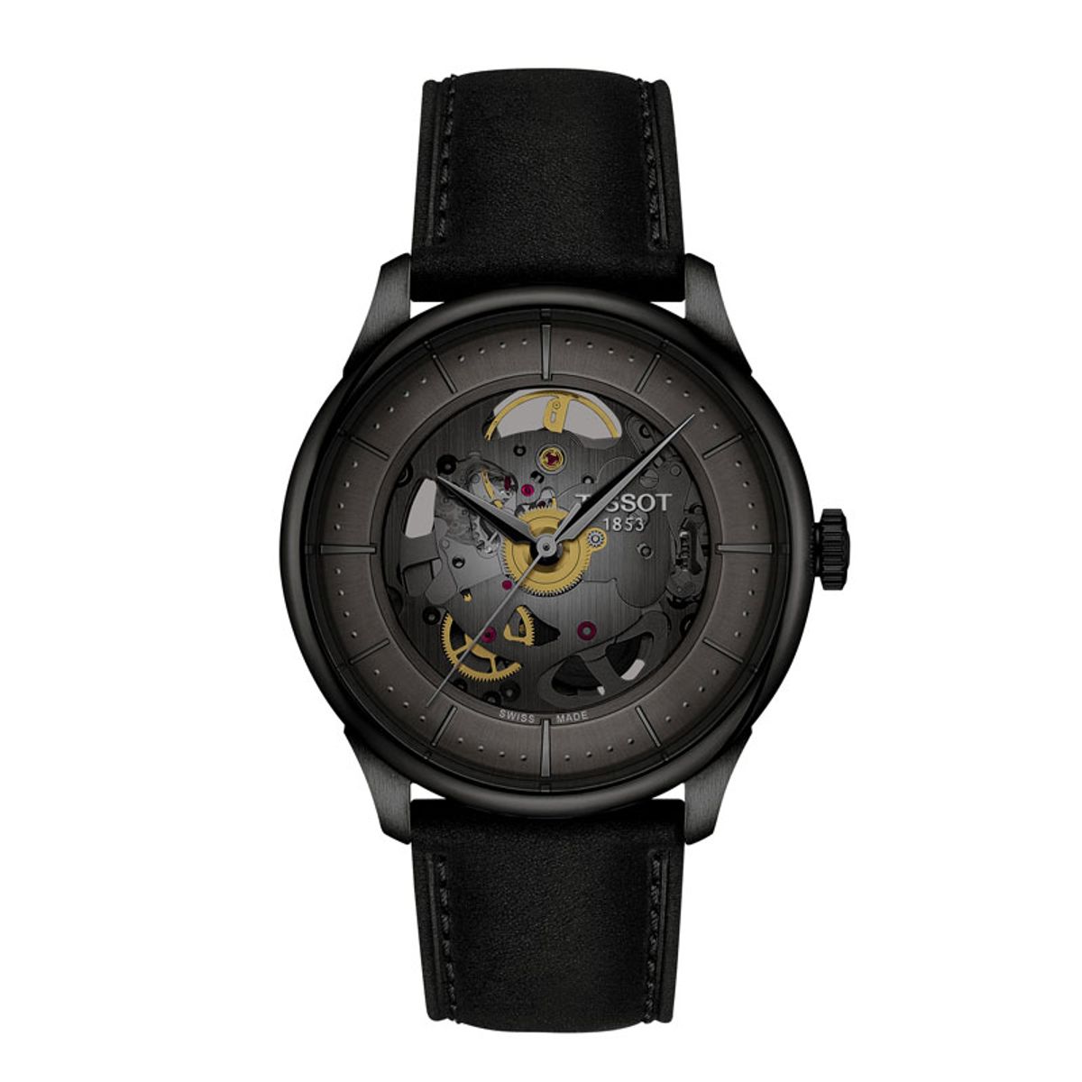 Tissot Chemin des Tourelles Skeleton Powermatic 80 herreur sort, Ø39