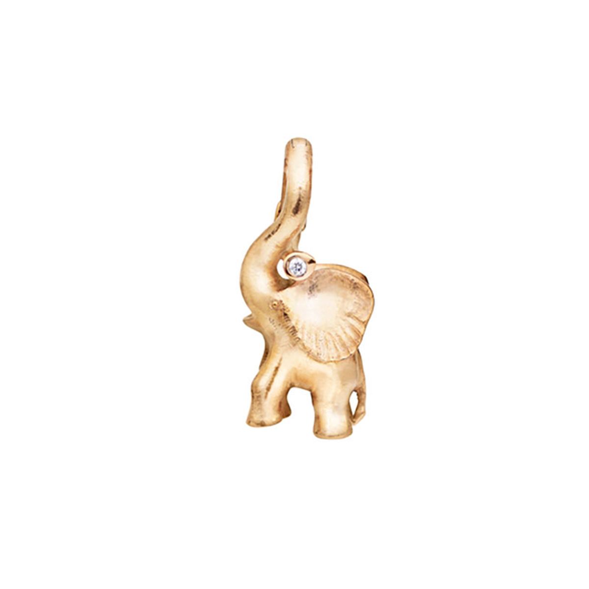 OLE LYNGGAARD COPENHAGEN Elephant Charm i 18kt. guld med 1 brillant (opluk)