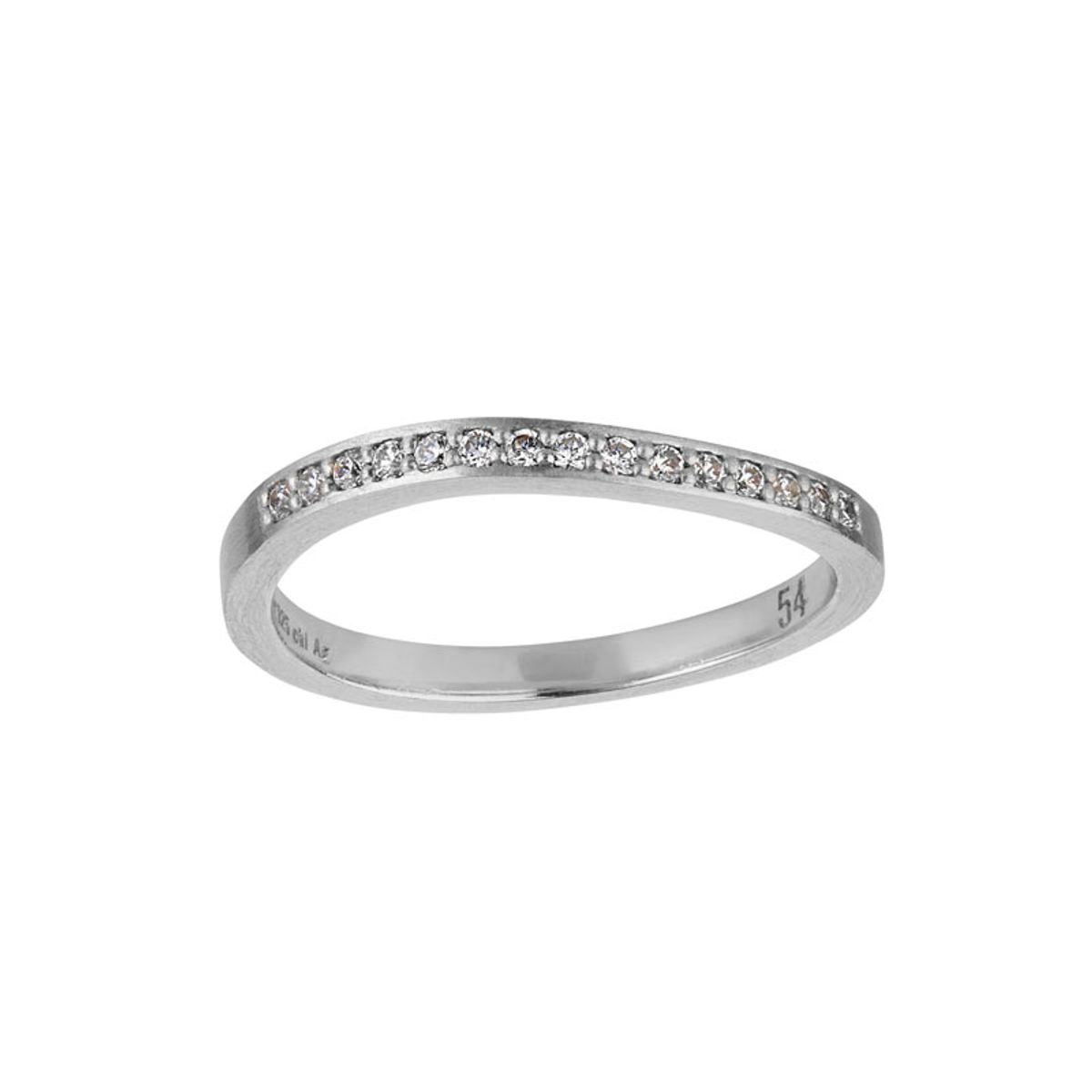 ByBiehl Ocean Flow Band Sparkle sølv ring med cubic zirkoner