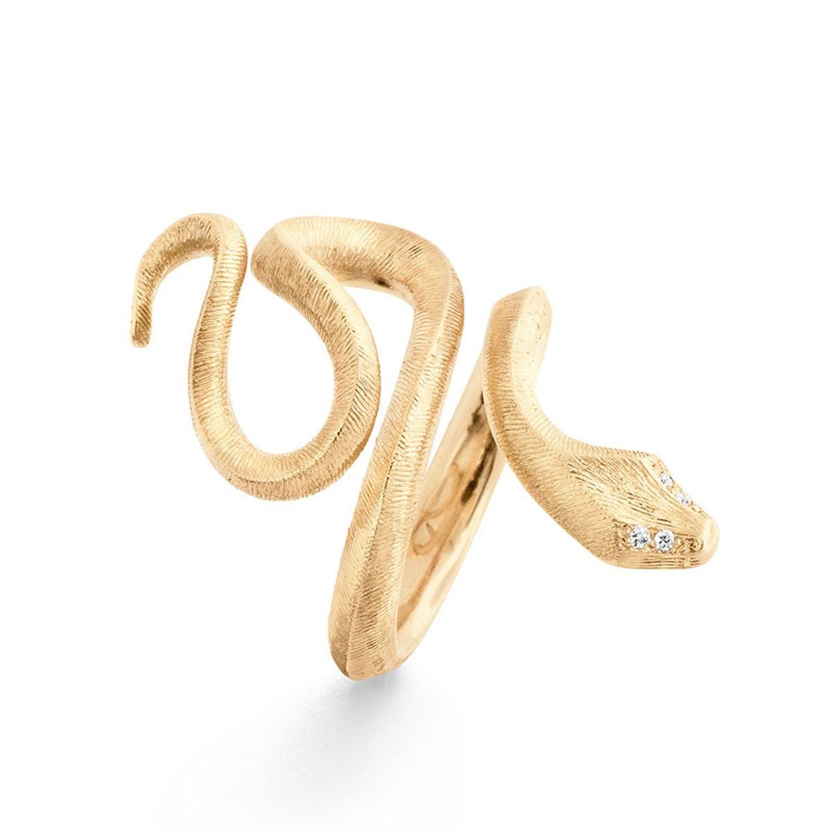 OLE LYNGGAARD COPENHAGEN Snakes ring 18 kt guld 4 brillanter, mellem