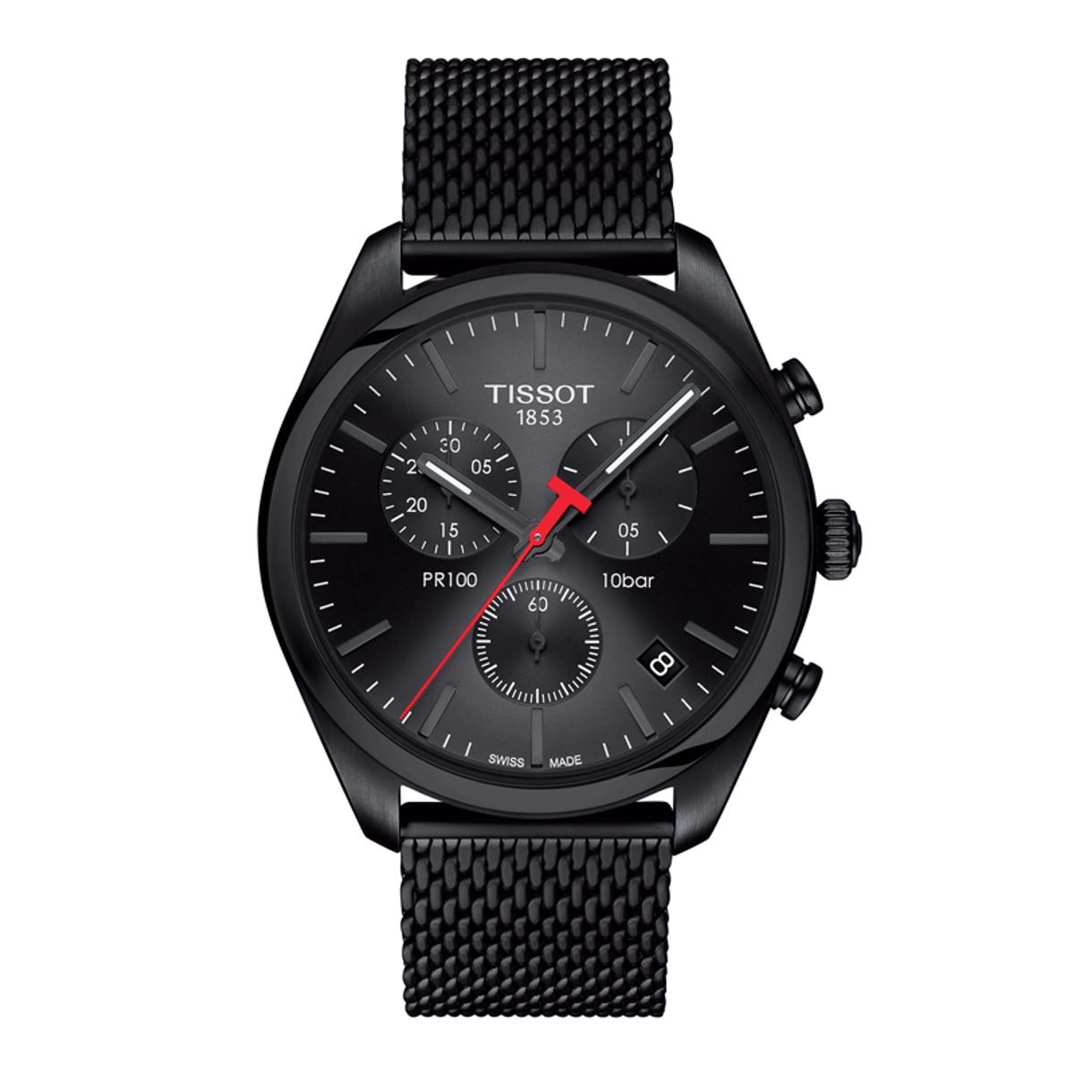 TISSOT PR100 armbåndsur med Chronograf og sort meshlænke