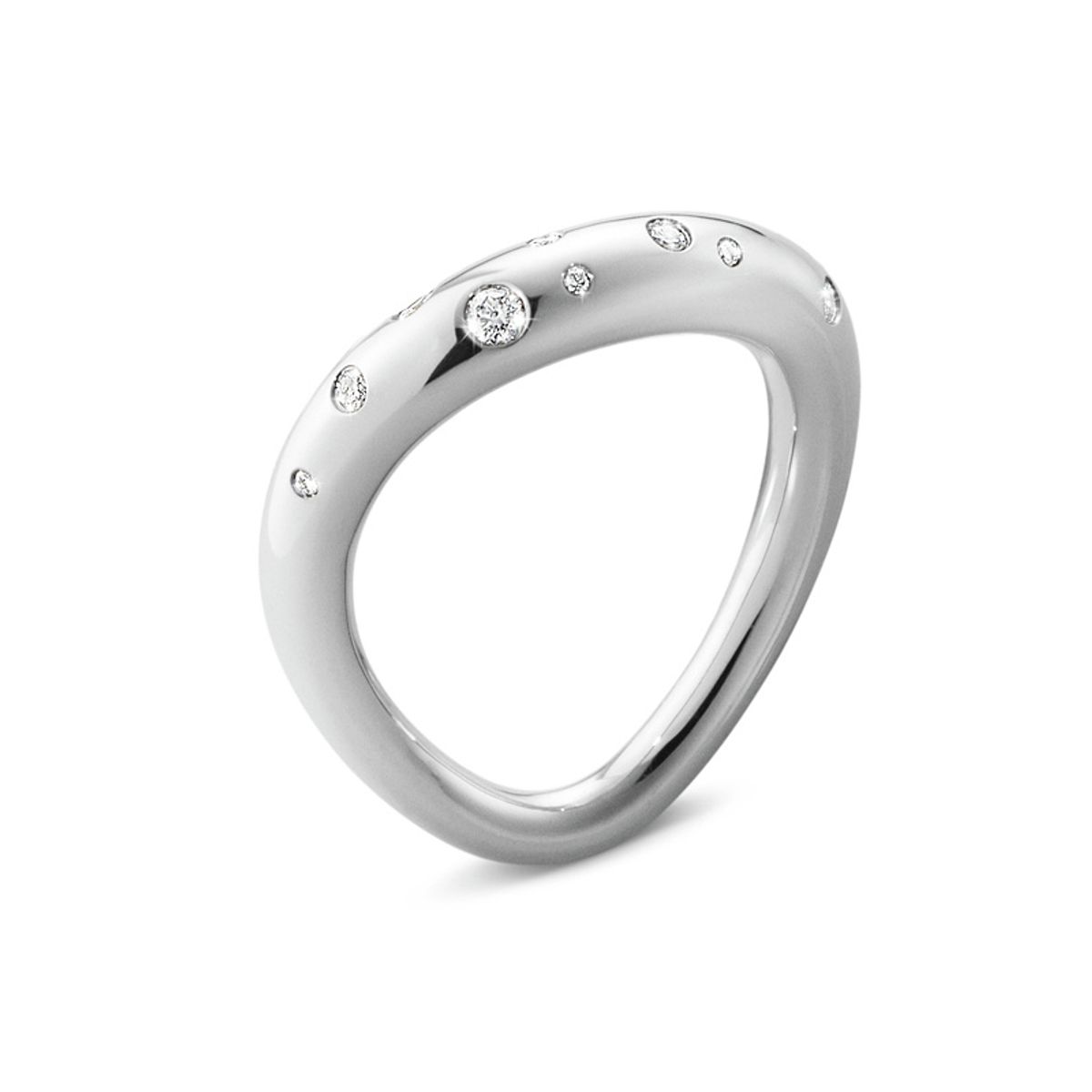 Georg Jensen Offspring sølv ring med diamanter