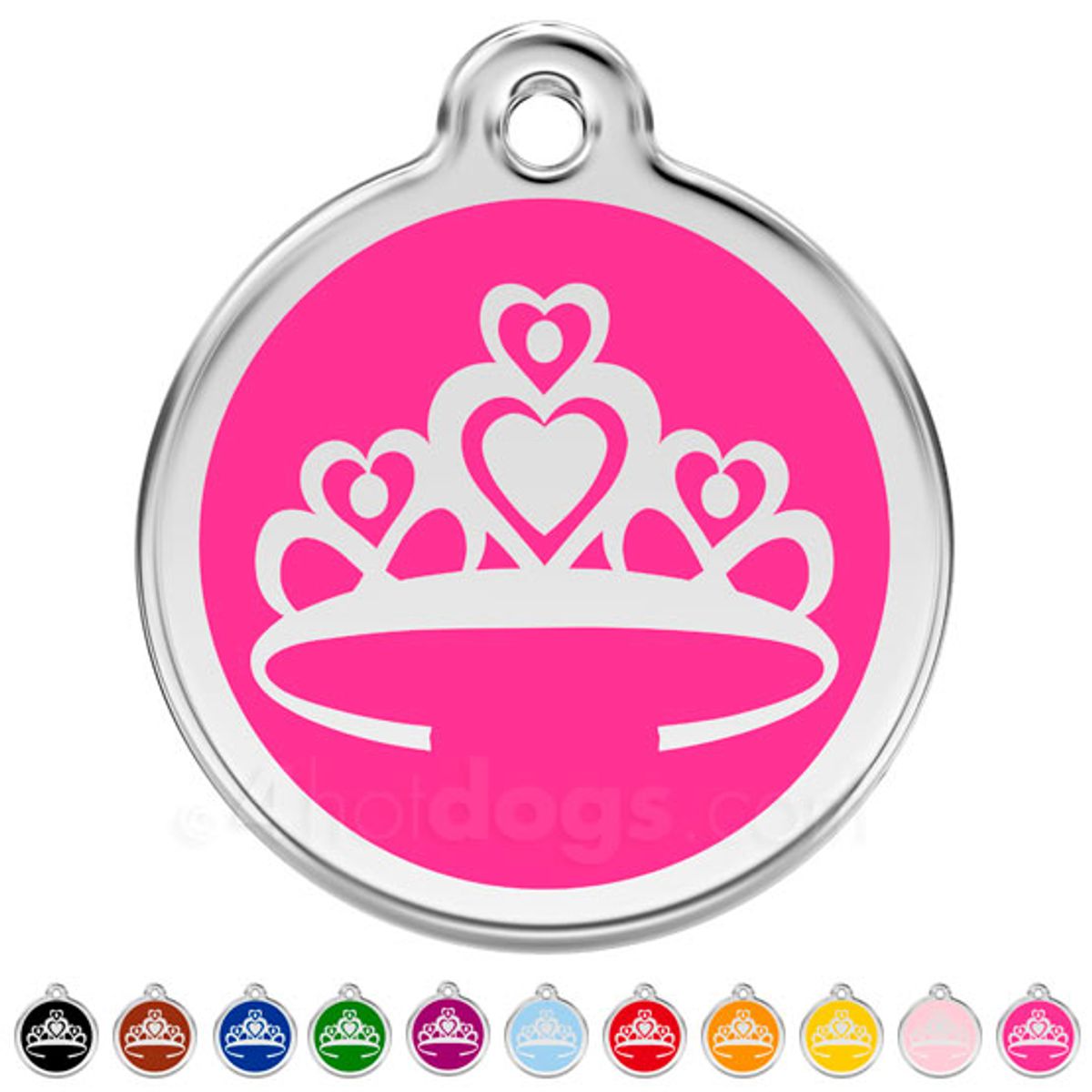 Prinsessekrone medium-Hot pink