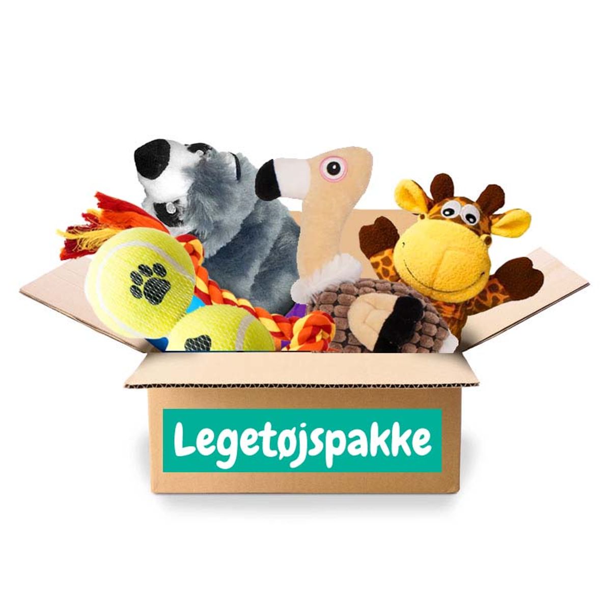 Legetøjspakke til hunde-Mellemstor hund fra 9-20 kg.