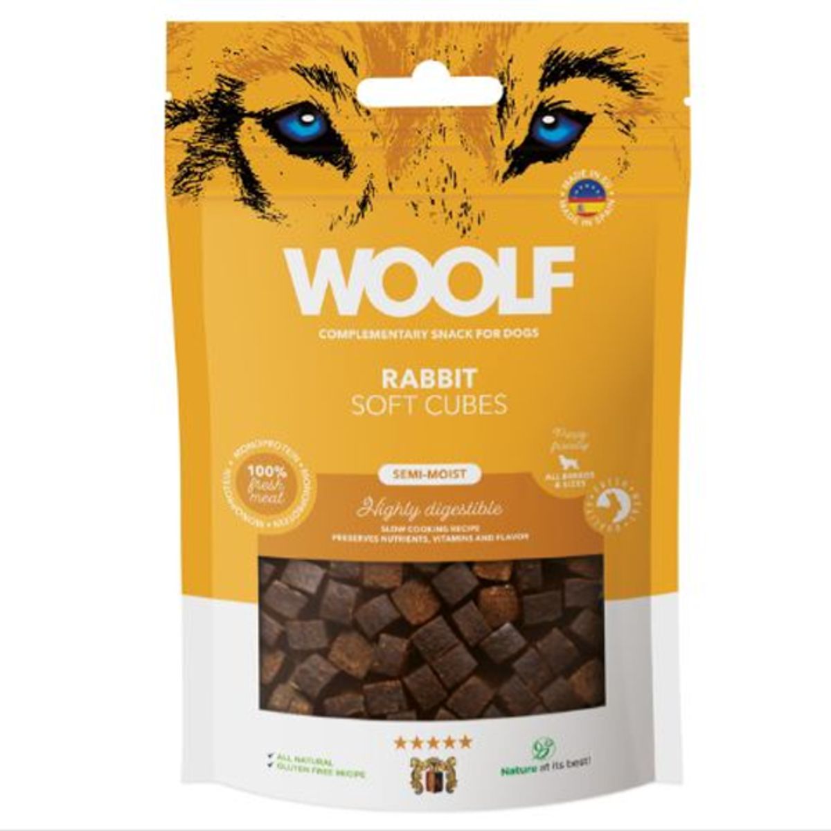 Hundegodbid Woolf Soft, kanin 100g