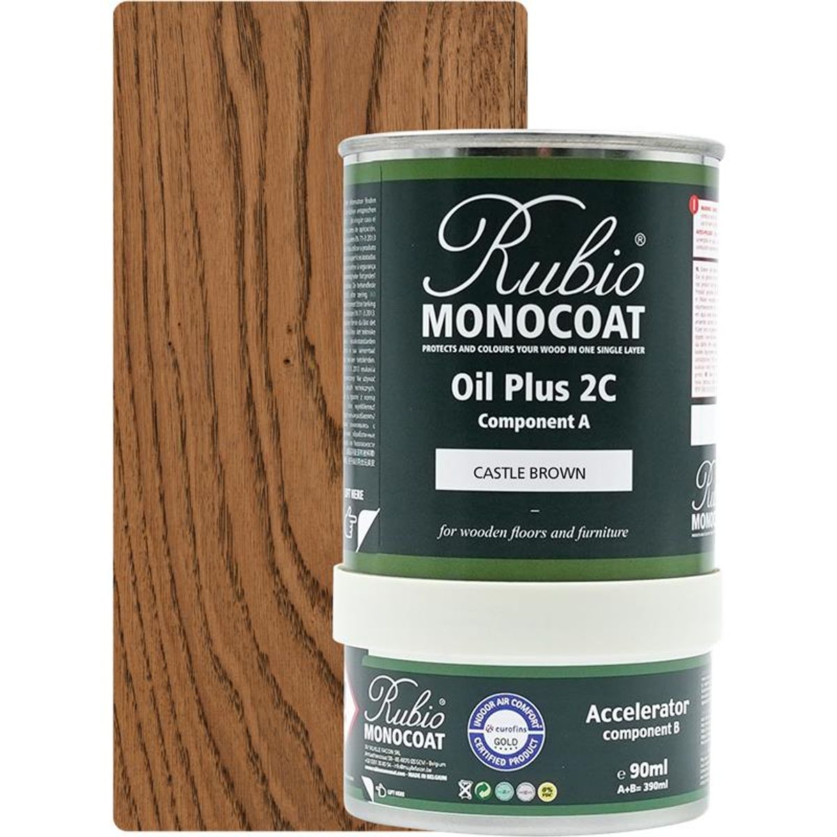 Rubio Monocoat olie Plus 2C Castle Brown 390 ml inkl. accelerator 90 ml.