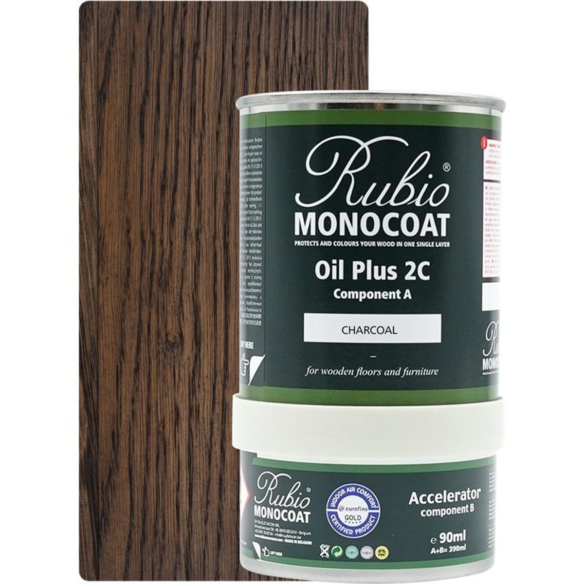 Rubio Monocoat olie Plus 2C Charcoal 390 ml inkl. accelerator 90 ml.