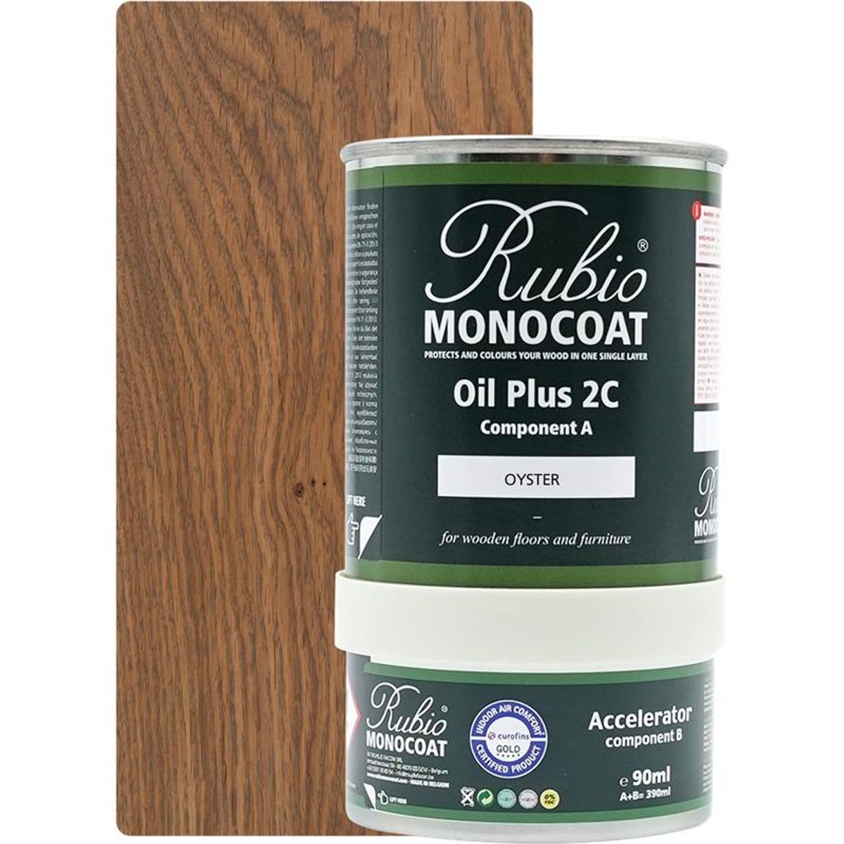 Rubio Monocoat olie Plus 2C Oyster 390 ml inkl. accelerator 90 ml.