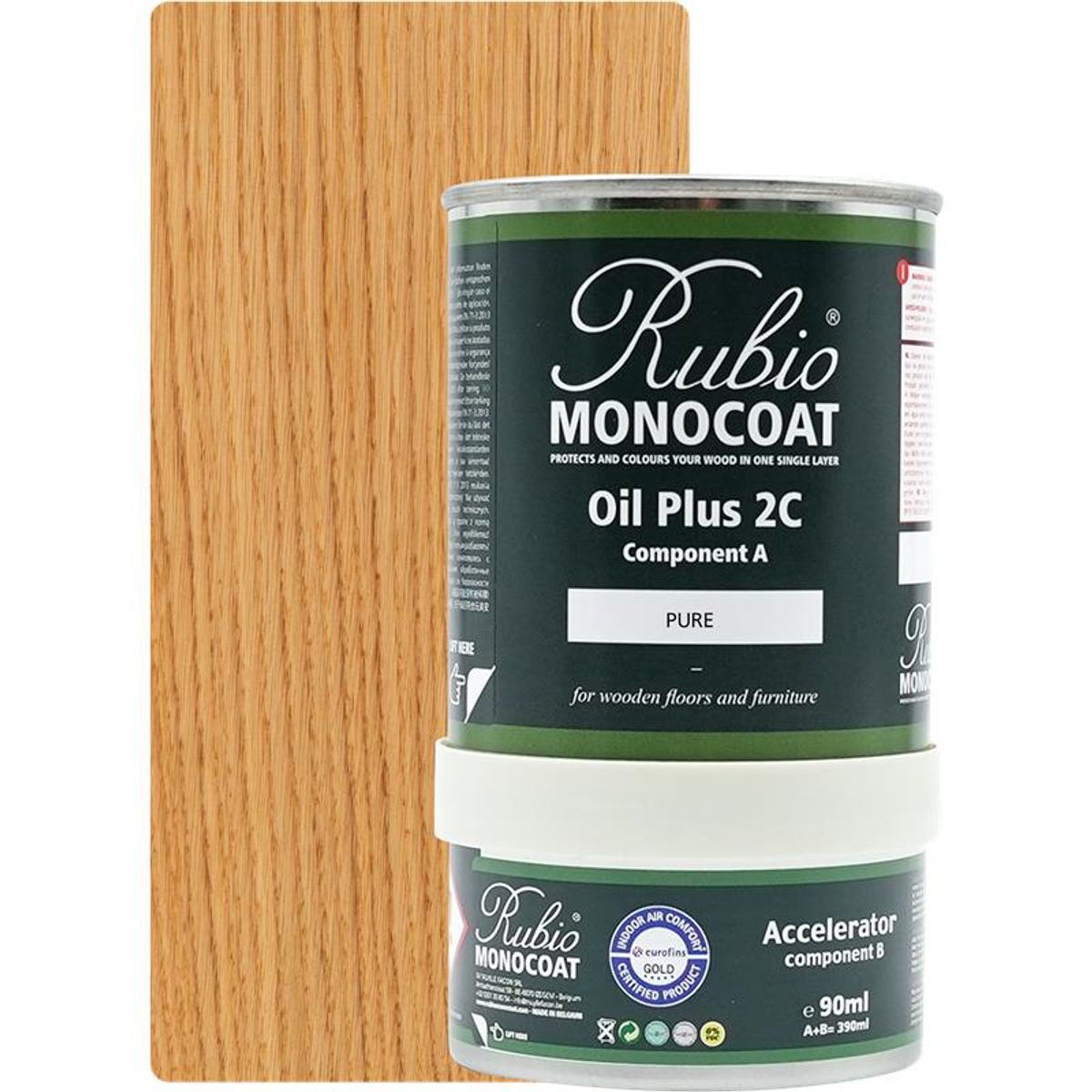 Rubio Monocoat olie Plus 2C Pure 390 ml inkl. accelerator 90 ml.