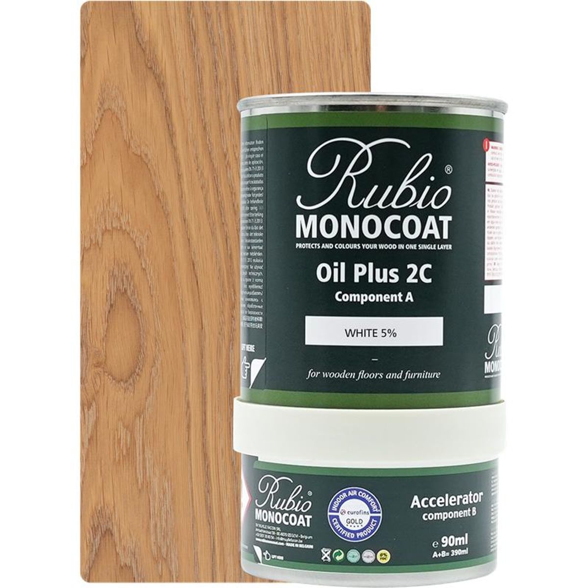 Rubio Monocoat olie Plus 2C White 5% 390 ml inkl. accelerator 90 ml.