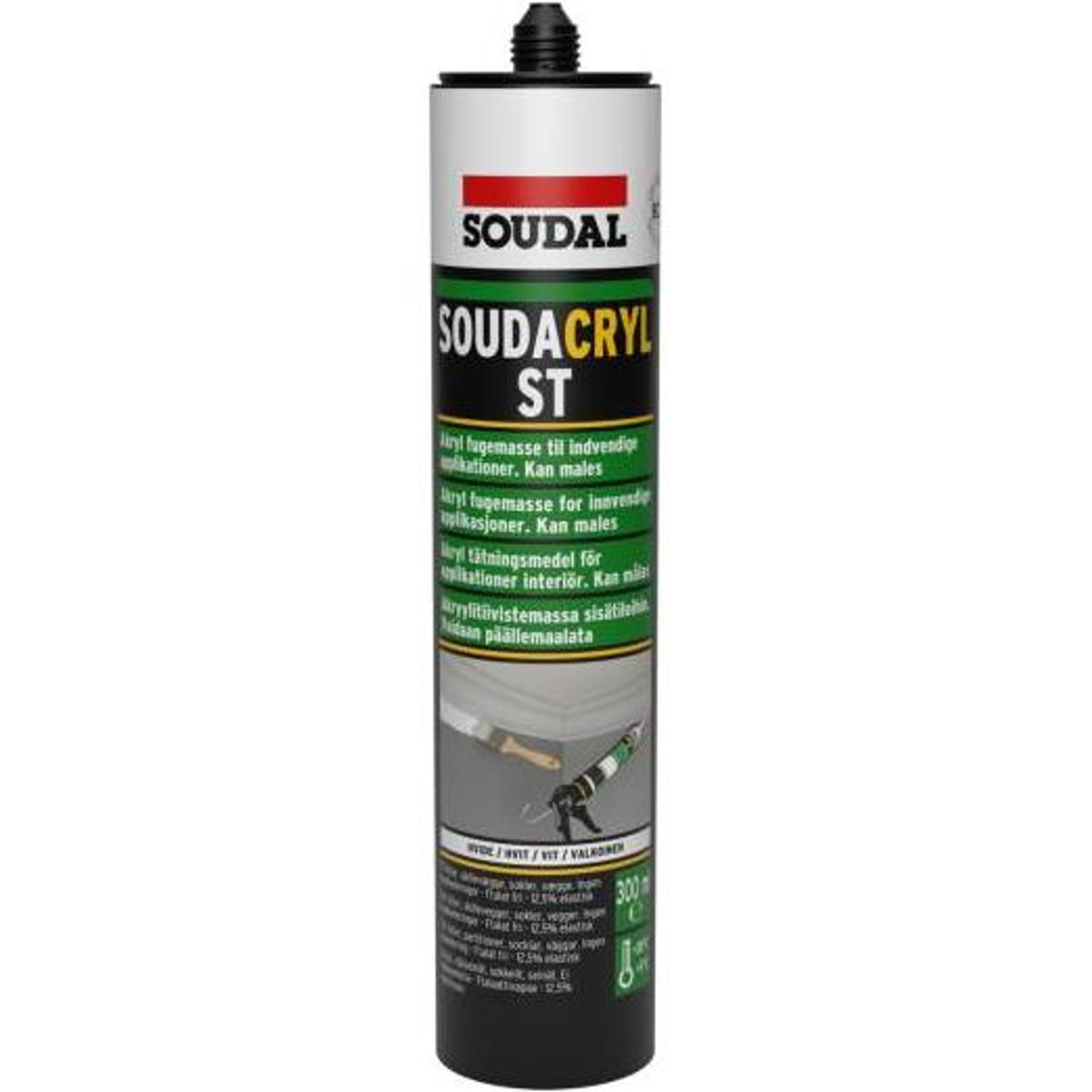 Soudal Akryl Fugemasse Soudacryl ST 300ml Hvid