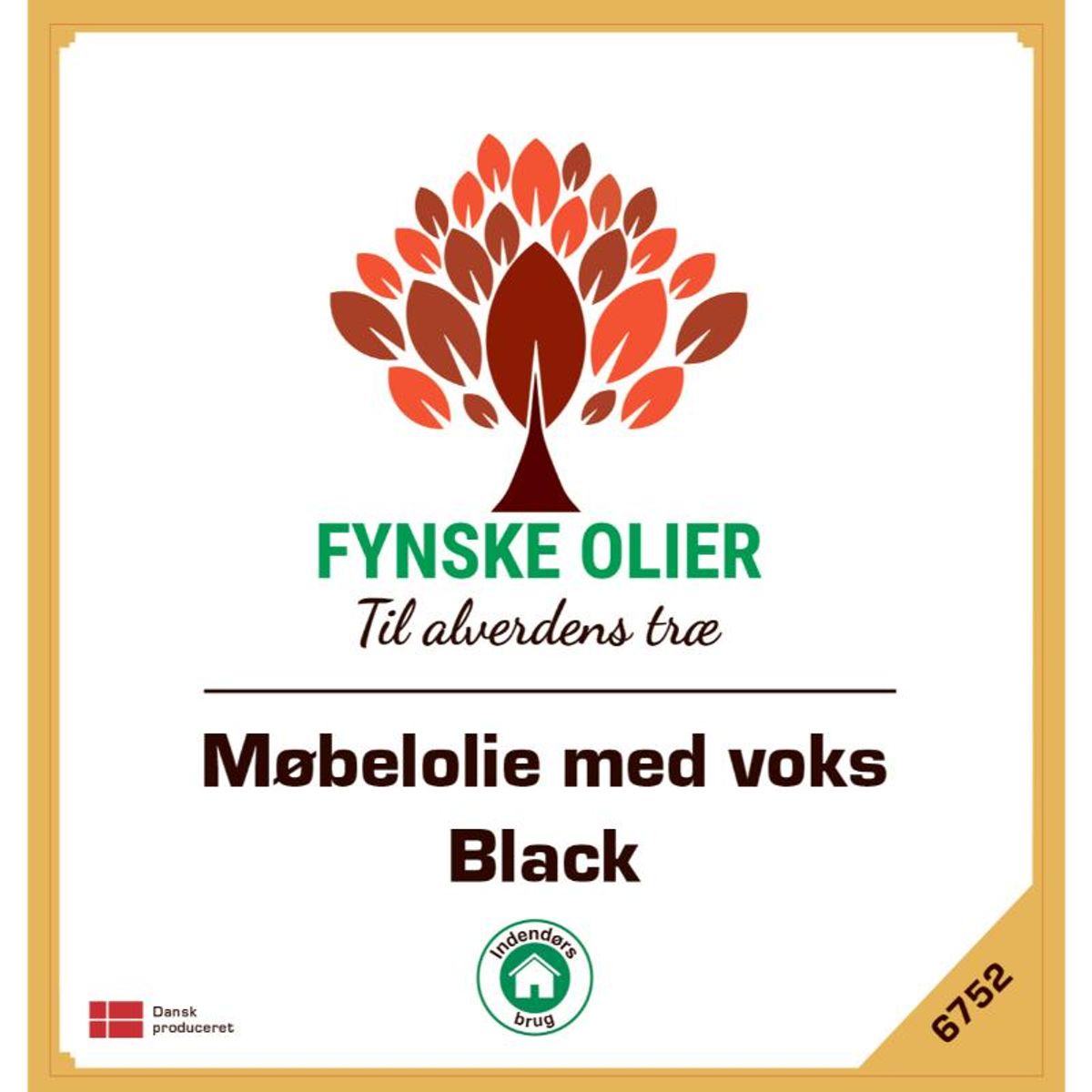 Fynske olier Møbelolie med voks - Black 5 Liter 6752