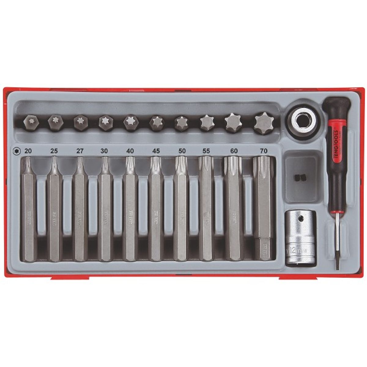 Teng Tools Torx bits-topsæt 1/2" TTTX23 med 23 dele