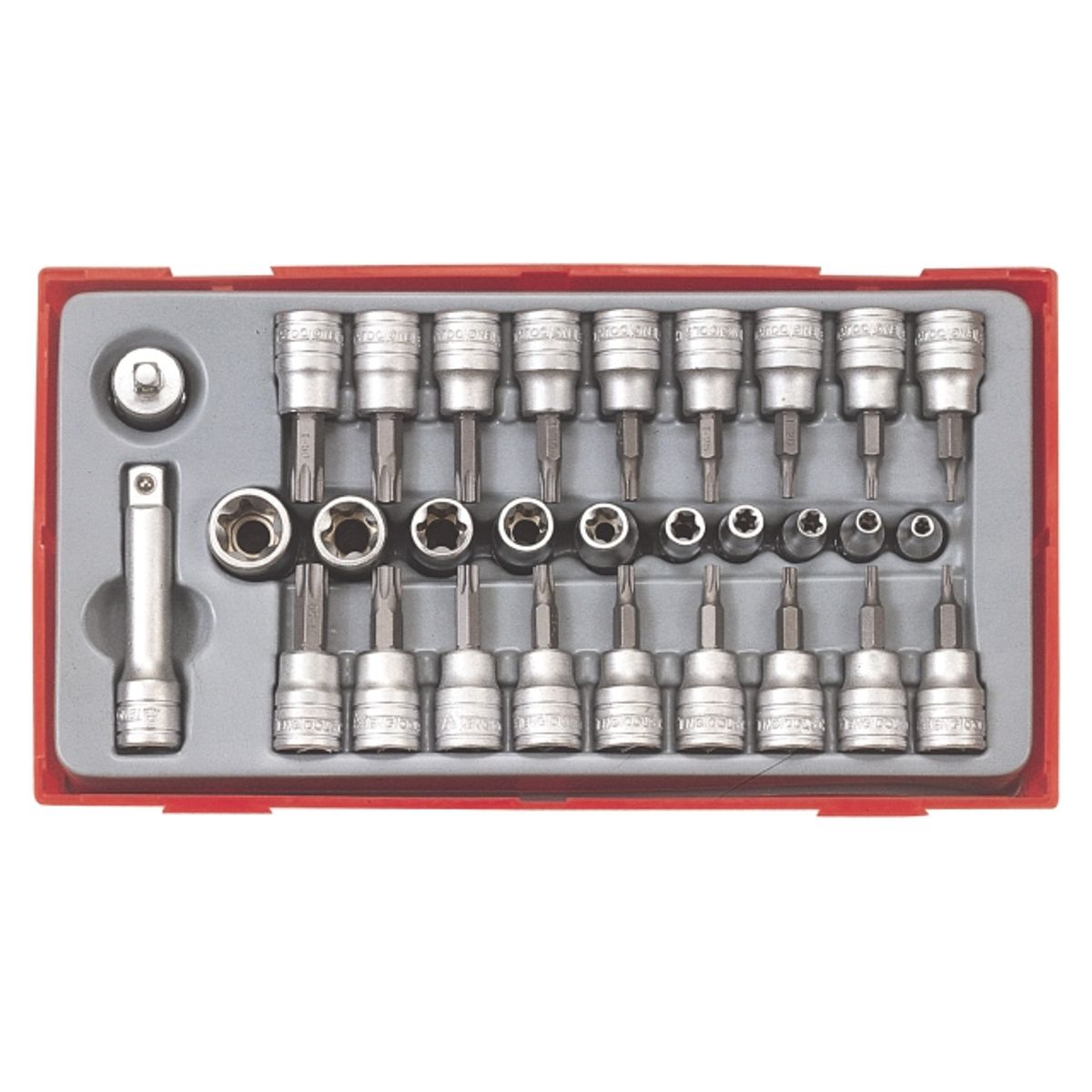 Teng Tools bits-topnøglesæt torx 1/4" & 3/8" TTTX30 med 30 dele