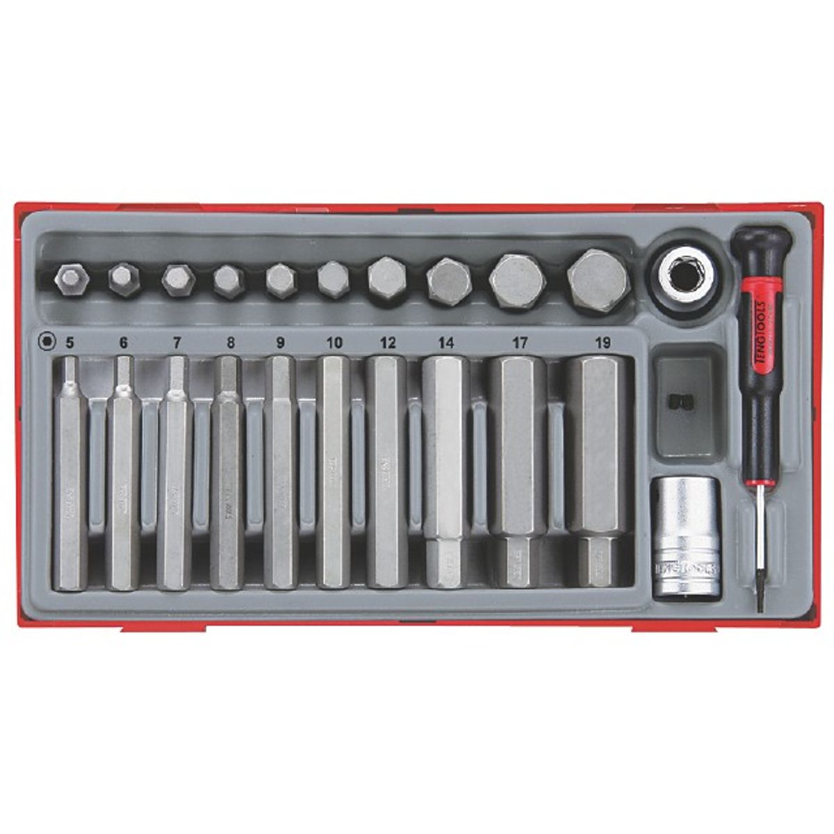 Teng Tools unbrako bits-topsæt 1/2" TTHEX23 med 23 dele