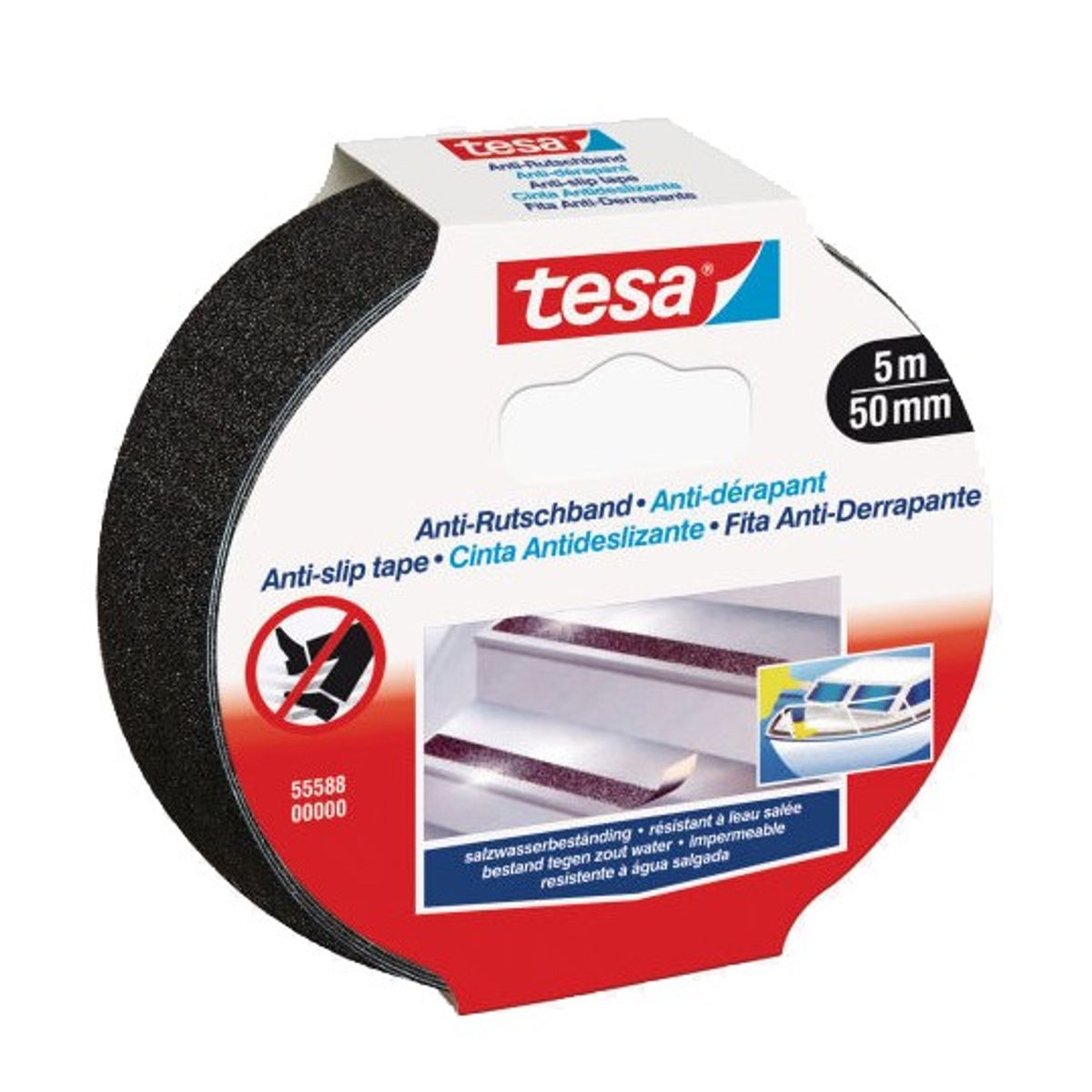 Tesa Skridsikker tape sort 50 mm x 5 m