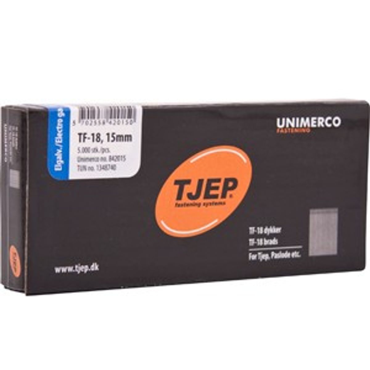 TJEP TF18 stifter 19mm , Elgalvaniseret. 5.000 stk.