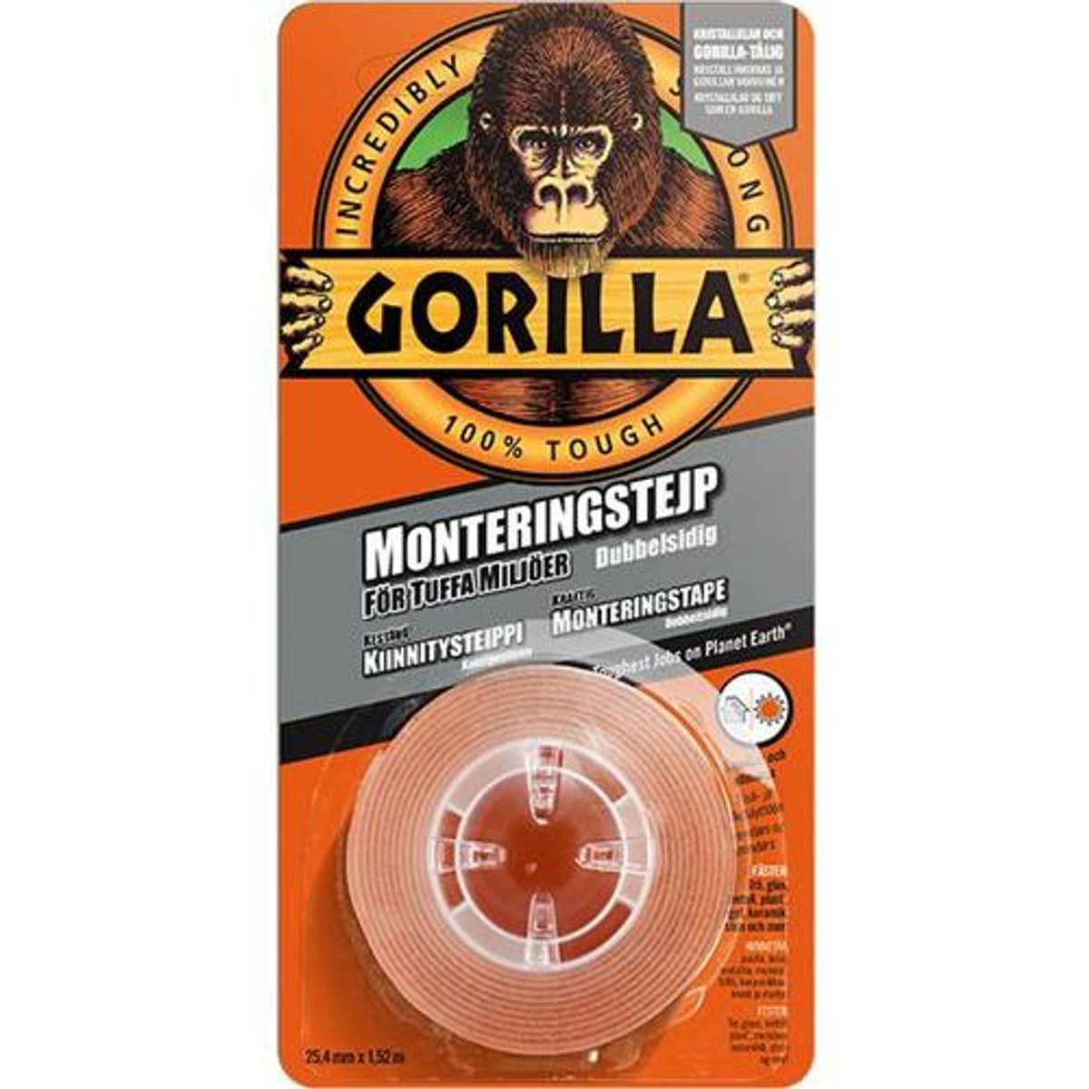 Gorilla Black Mounting Tape - Heavy Duty (1,5 m)