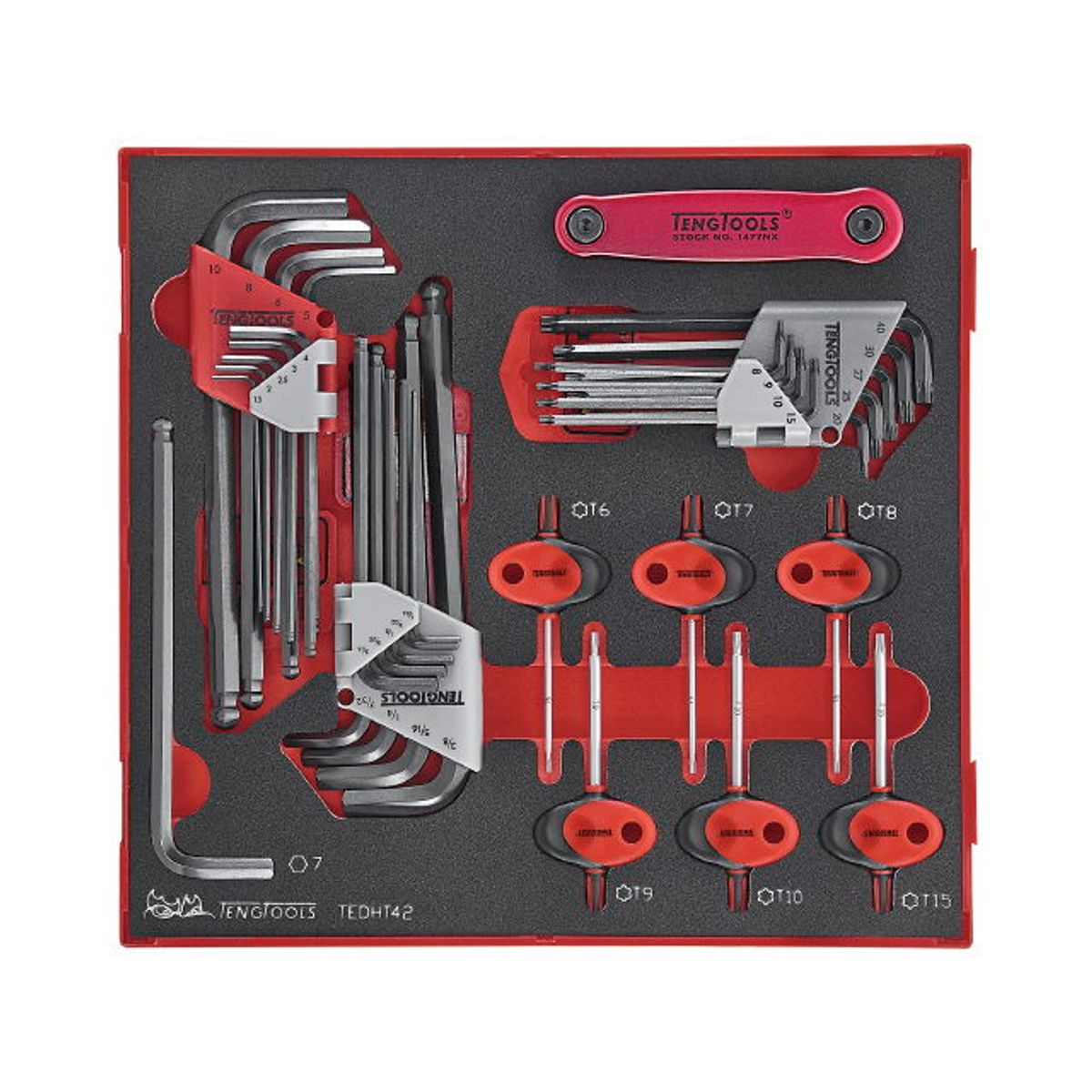 Teng Tools unbraconøgler & Torx nøglesæt TEDHT42 med 42 dele