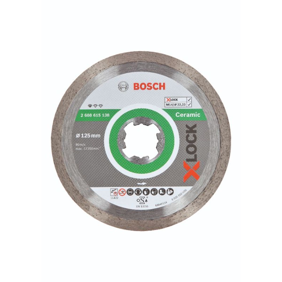 Bosch X-LOCK Standard for Ceramic-diamantskæreskive, 125x22,23x1,6x7.