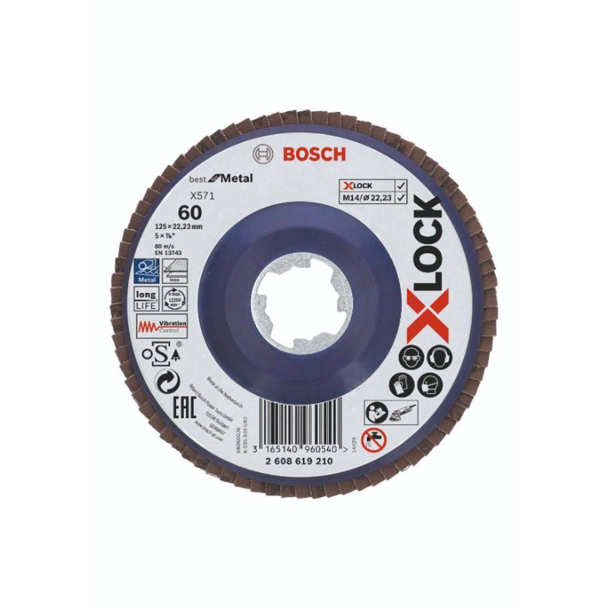 Bosch X-LOCK X571 Best for Metal-lamelslibeskive flad 125mm K60