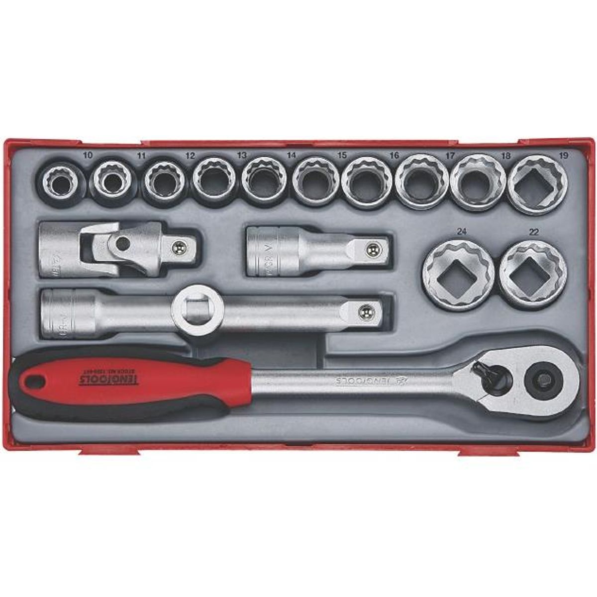 Teng Tools Topnøglesæt 1/2" TT1218 med 18 dele