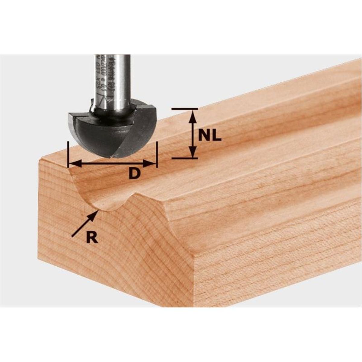 Festool Hulkehlfræser HW, skaft 8 mm HW S8 R4